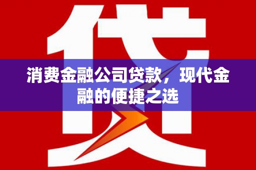 椒江消费金融公司贷款，现代金融的便捷之选