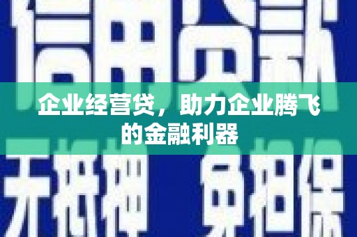 椒江企业经营贷，助力企业腾飞的金融利器
