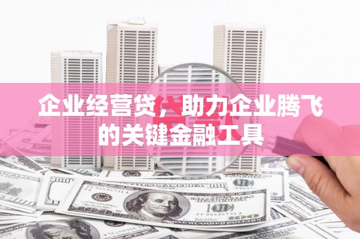 椒江企业经营贷，助力企业腾飞的关键金融工具
