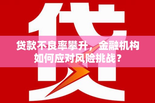 椒江贷款不良率攀升，金融机构如何应对风险挑战？